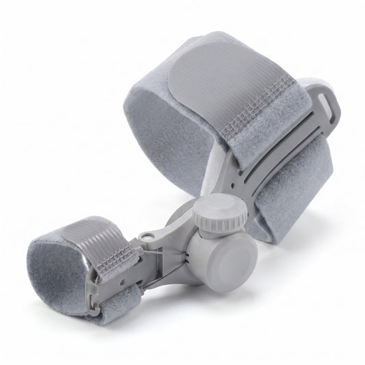 Correcteur hallux valgus rigide à sangles, packshot fond blanc — soulagement oignon du pied — STRYDECARE