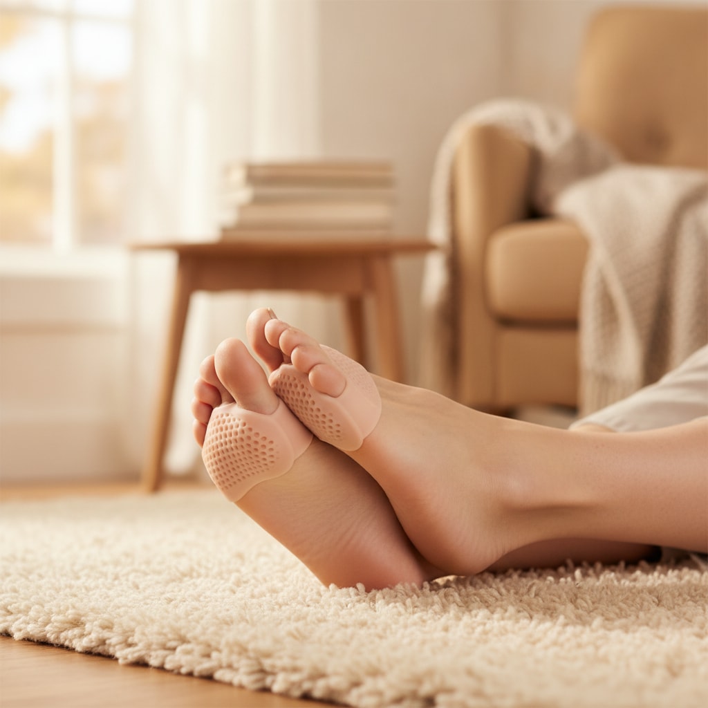 écarteurs d'orteils en silicone en situation — soulagement de l'oignon — STRYDECARE