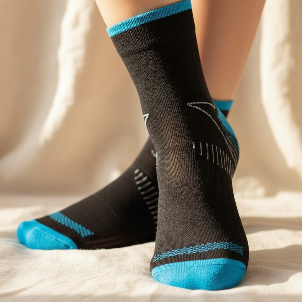 Détail matière — chaussettes de compression — STRYDECARE