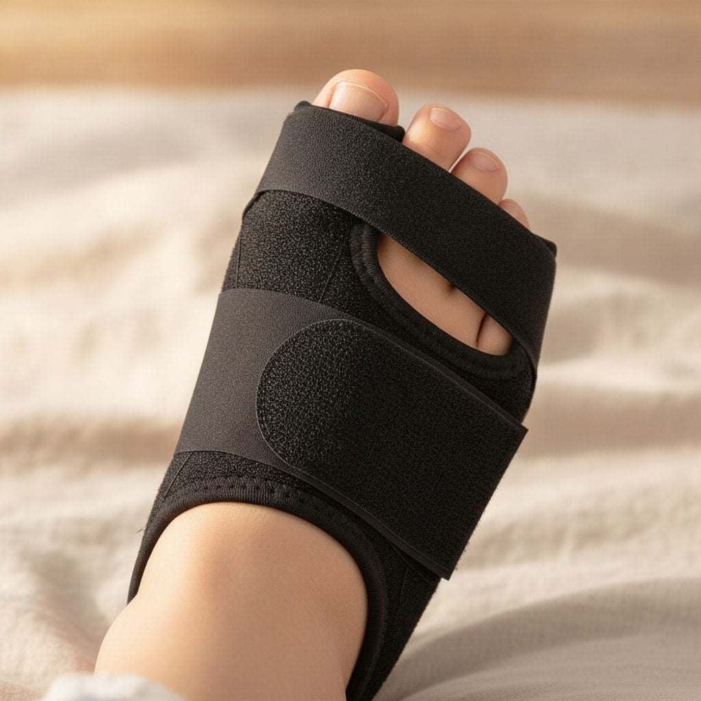 Détail matière de l'attelle hallux valgus de nuit souple — STRYDECARE