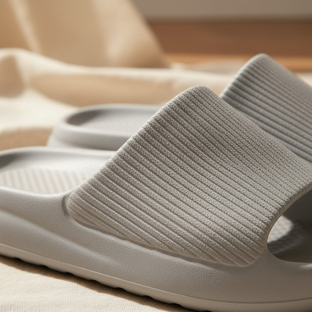 Détail matière — claquettes de récupération — STRYDECARE