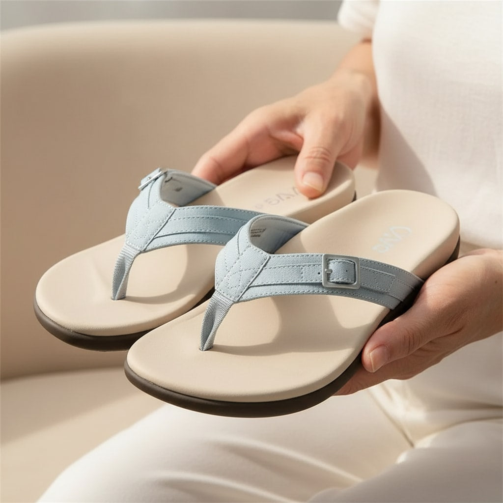 Taille réelle — tongs orthopédiques femme — STRYDECARE